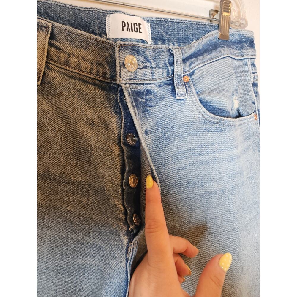 Paige Sawyer Wide Leg Jeans Vanda Distressed Button Fly Women's Size 29 Size 8 - Picture 5 of 16
